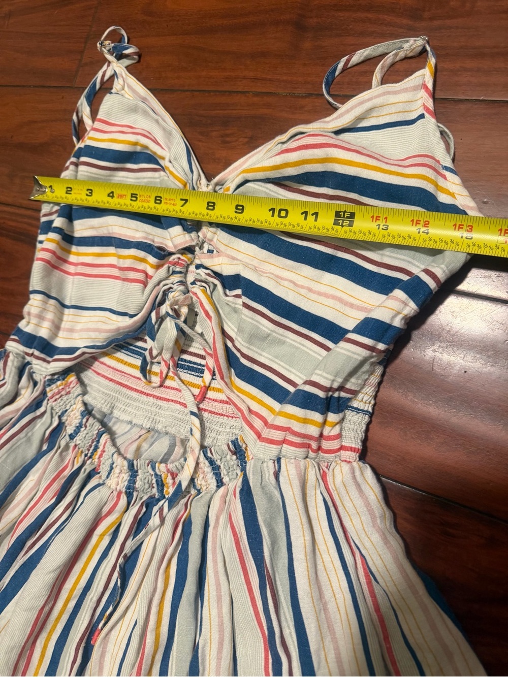 Anthropologie Multicolor Striped Mini Dress - Blue, Red, Yellow - Picture 4 of 10